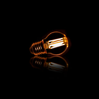 Ampoule LED à filament G45 globe diamètre 4,5 cm - E27, verre ambré, 2100K