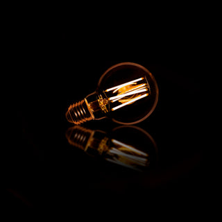 Ampoule LED à filament G70 globe diamètre 7 cm - verre ambré