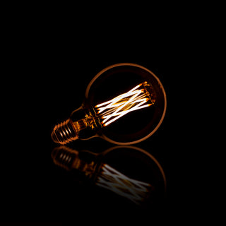 LED filament bulb G95 globe diameter 9.5 cm - amber glass