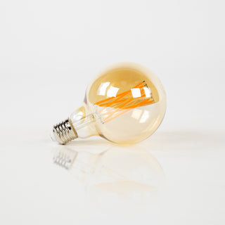 LED filament bulb G95 globe diameter 9.5 cm - amber glass