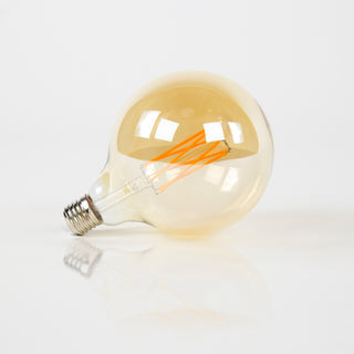 LED filamentlamp G125 bol diameter 12,5 cm - E27, amber glas, 2100K