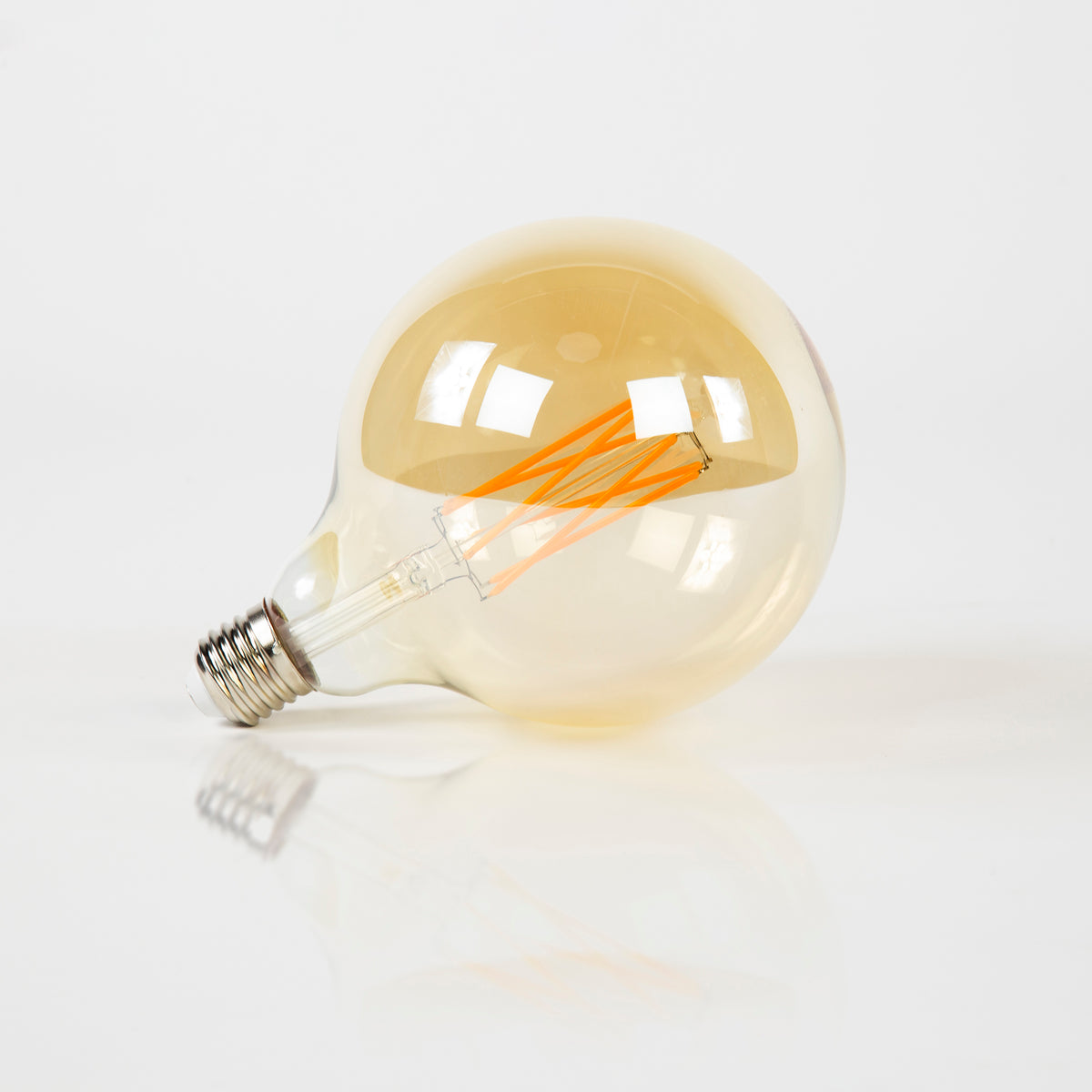 LED filamentlamp G125 bol diameter 12,5 cm - E27, amber glas, 2100K