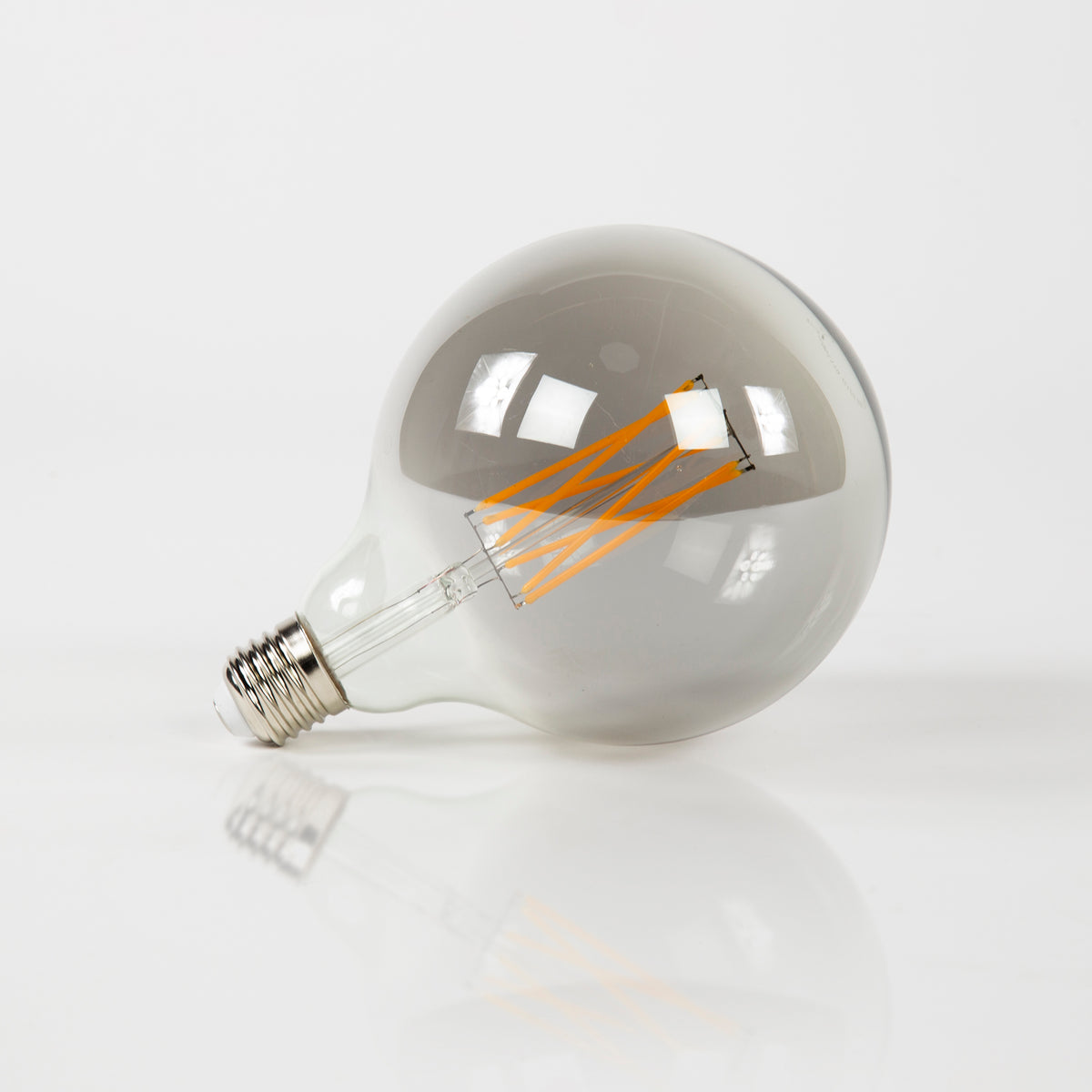 LED filament bulb G125 globe diameter 12.5 cm - E27, smoke grey glass, 2100K