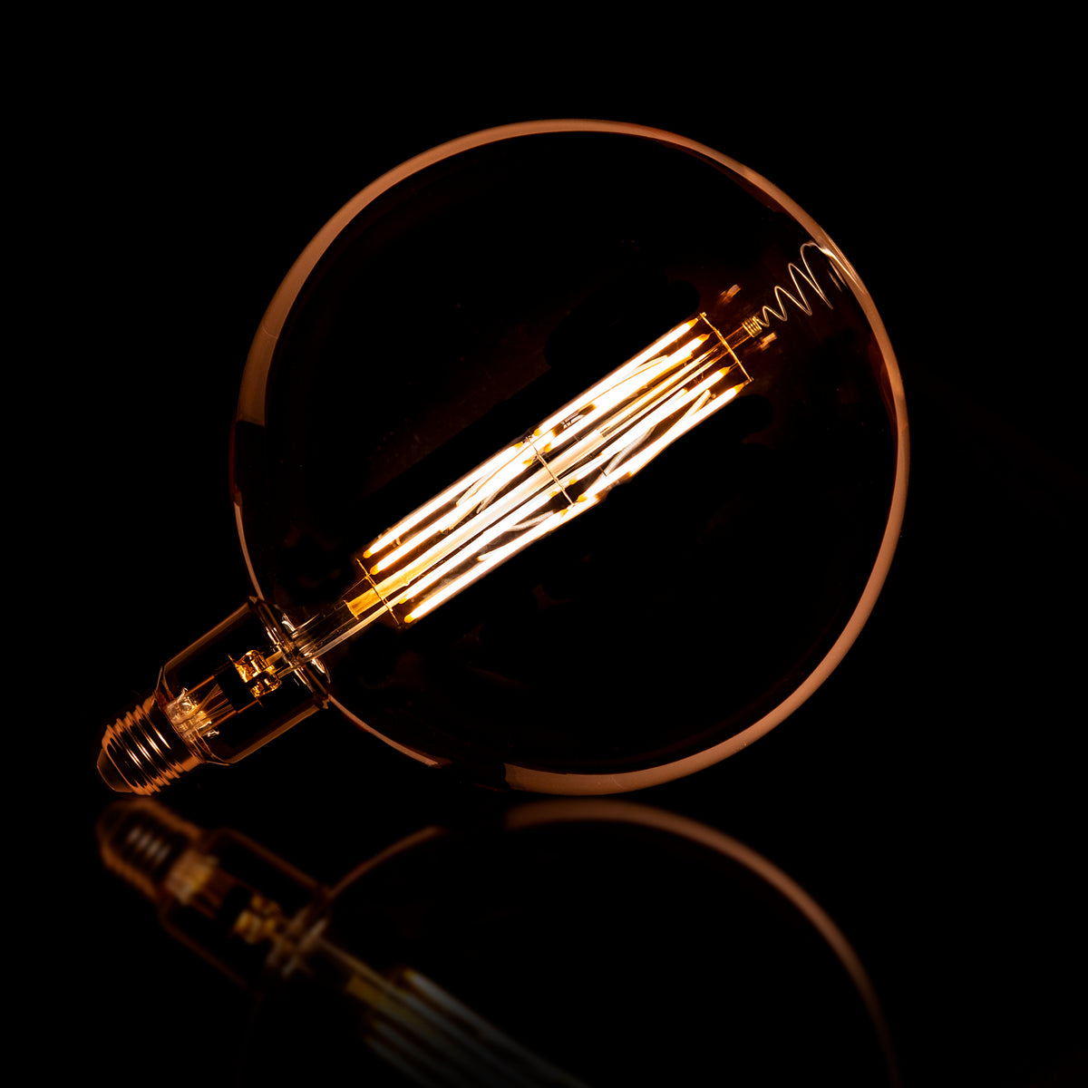 LED filament bulb G200 globe diameter 20 cm - E27, amber glass, 2100K
