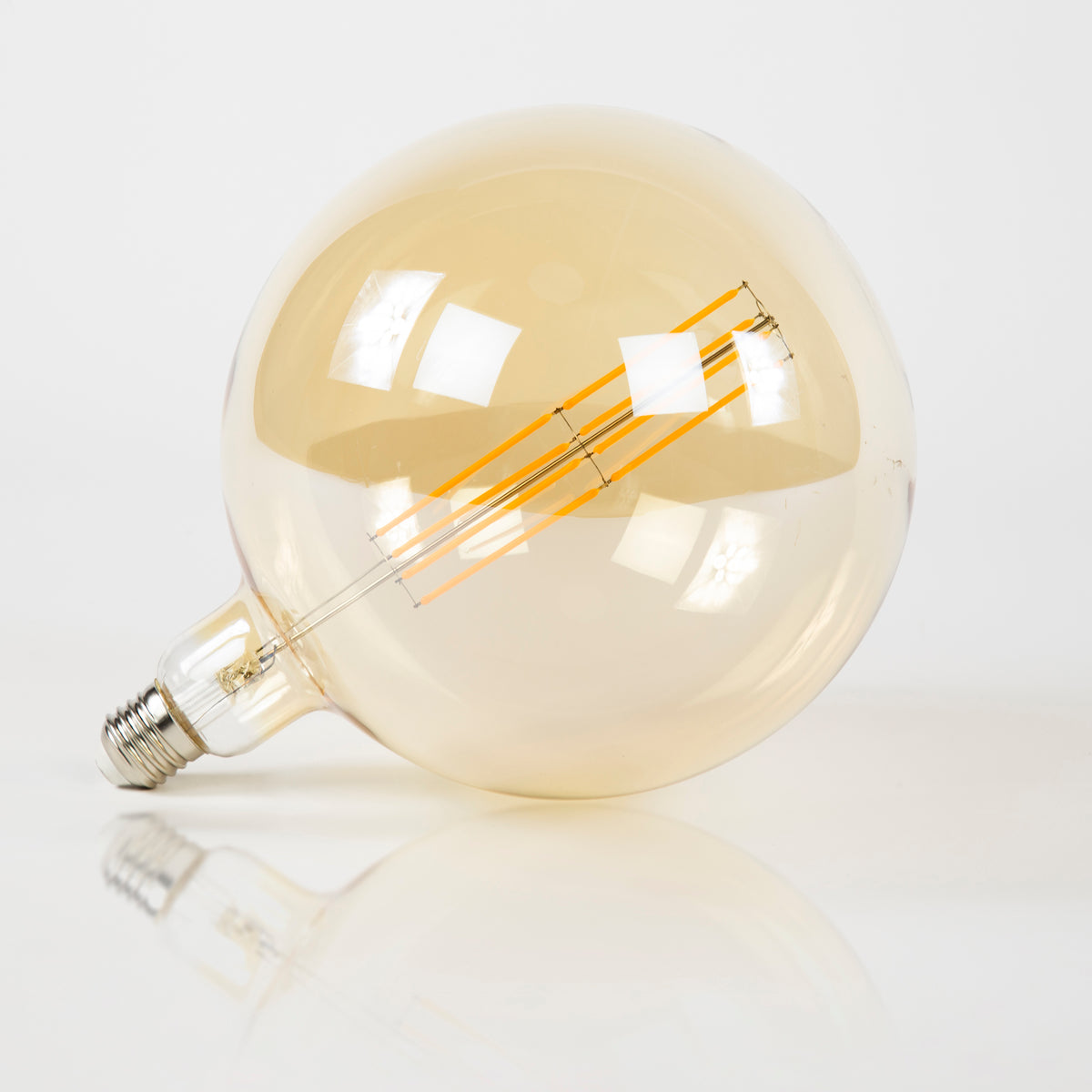 LED filament bulb G200 globe diameter 20 cm - E27, amber glass, 2100K