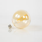Ampoule LED à filament G150 globe diamètre 15 cm - E27, verre ambré, 2100K