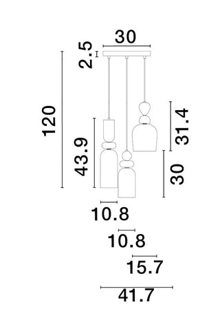 Suspension Murano 3xE14