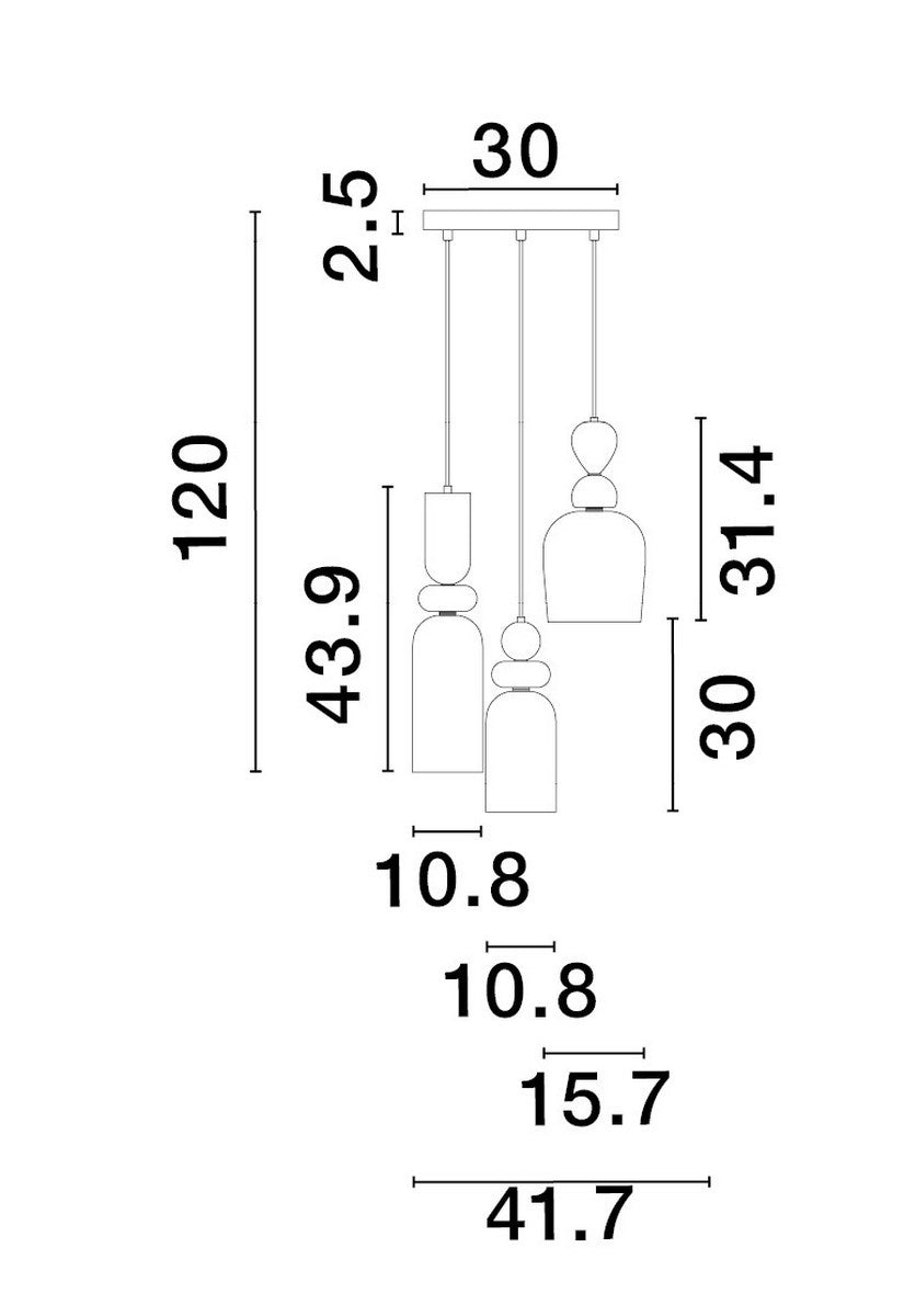 Suspension Murano 3xE14