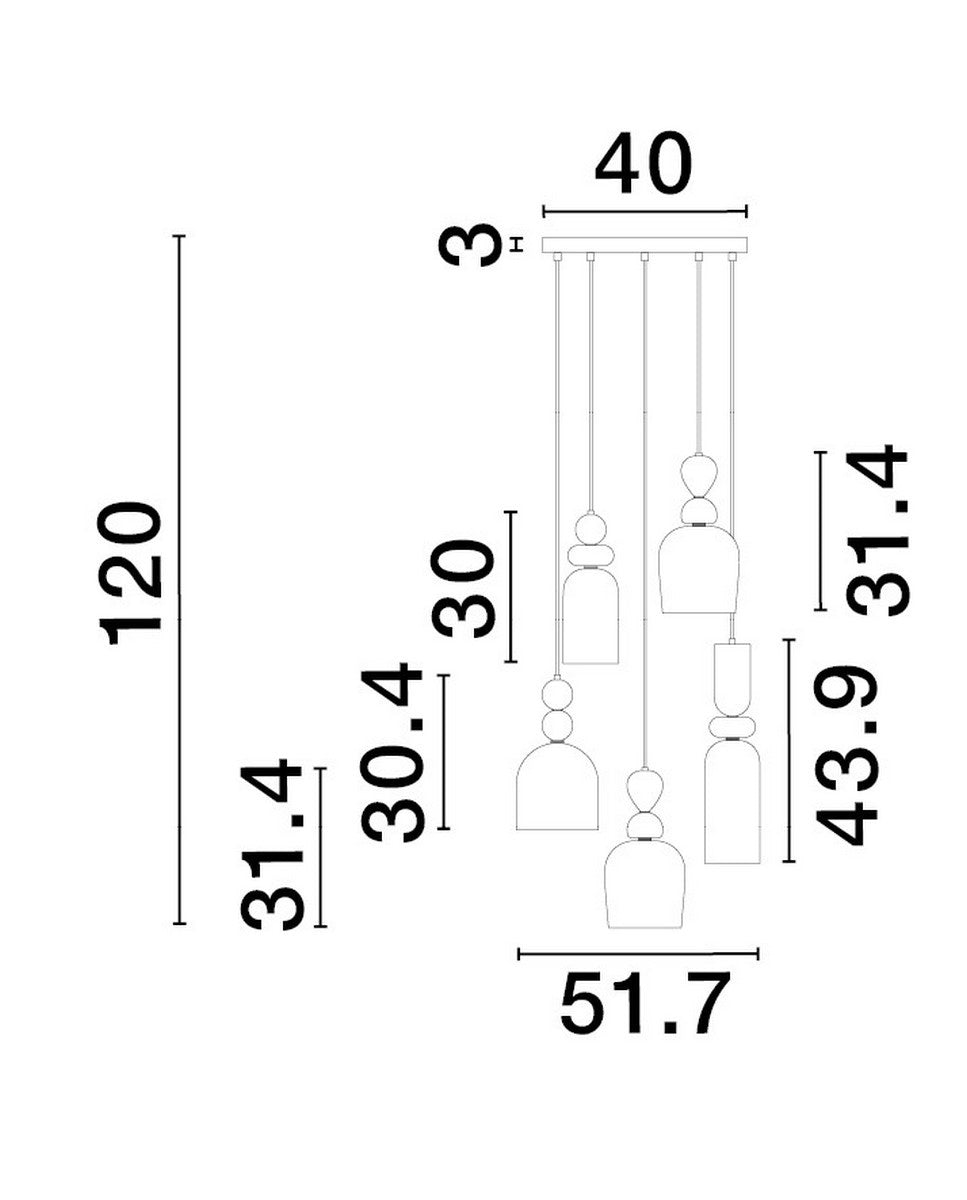 Hanglamp Murano 5xE14