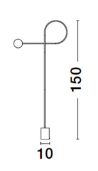 Lampadaire Dedalo G9, noir
