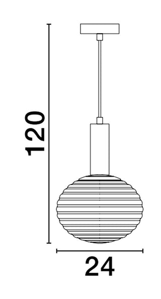 Suspension Allen / verre opale E27, doré