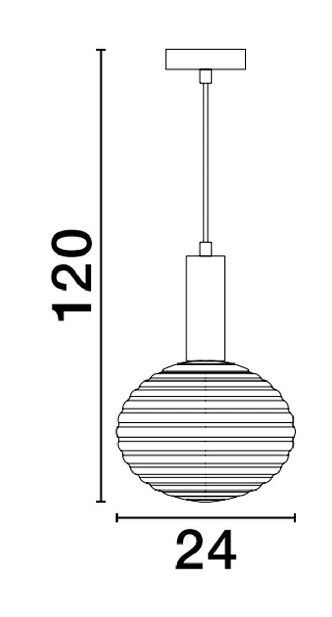 Suspension Allen / verre opale E27, doré