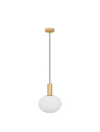 Suspension Allen / verre opale E27, doré