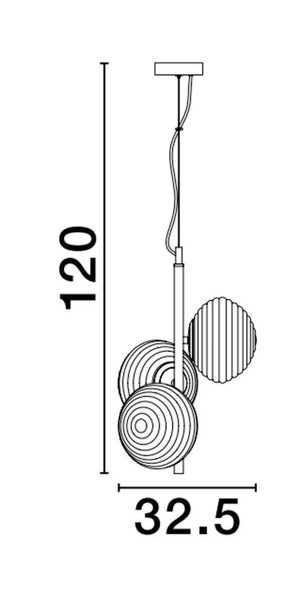 Hanglamp Allen / opaal glas -3 x E14, goud