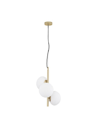 Hanglamp Allen / opaal glas -3 x E14, goud