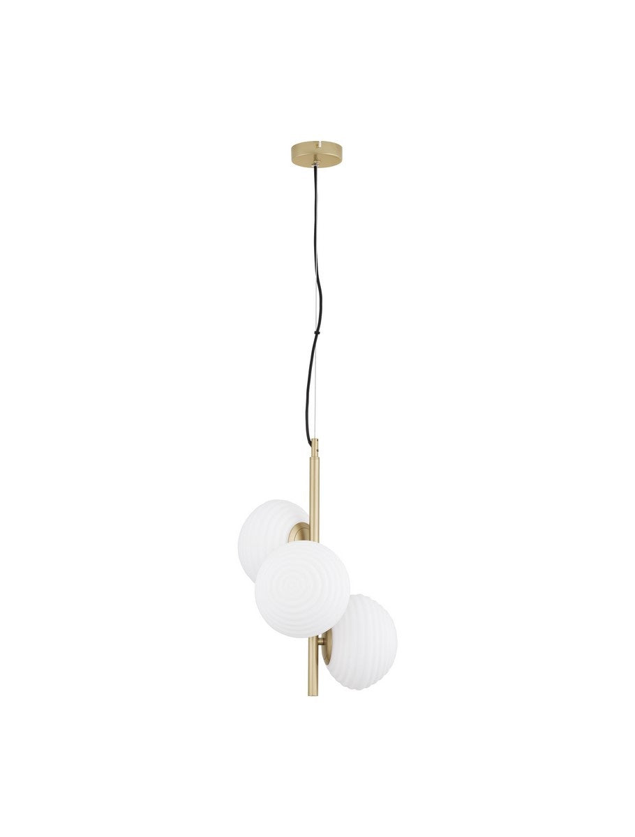 Hanglamp Allen / opaal glas -3 x E14, goud