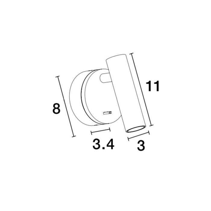 Wandlamp Clip, wit