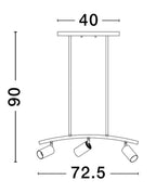 Suspension Pogno / GU10, noir
