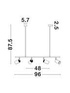 Suspension Pogno / GU10, noir