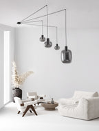 Hanglamp Cinzia Gerookt glas 9236540, zwart