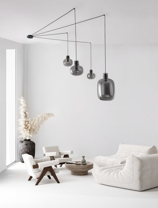 Hanglamp Cinzia Gerookt glas 9236540, zwart