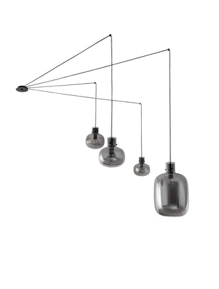 Hanglamp Cinzia Gerookt glas 9236540, zwart