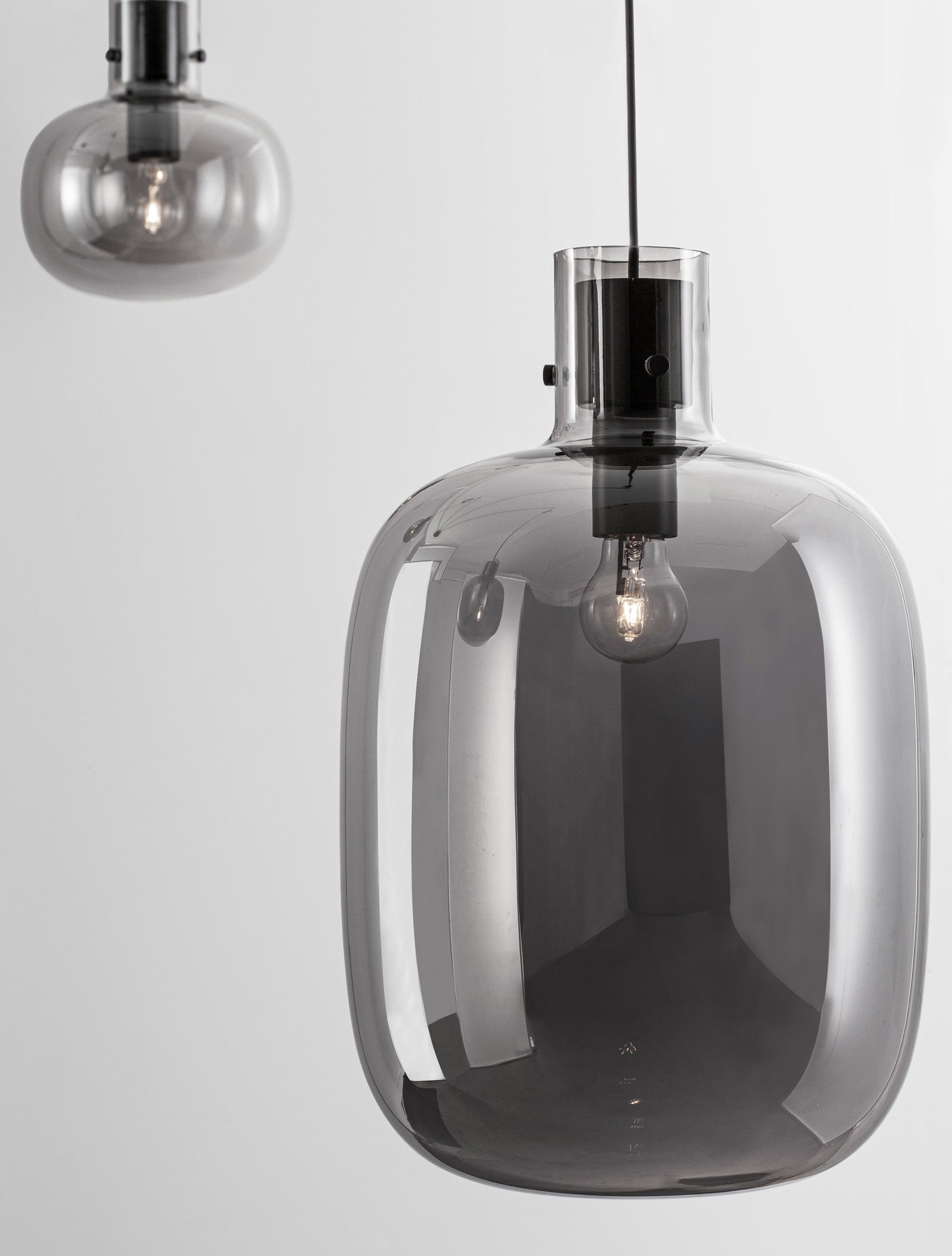 Hanglamp Cinzia Gerookt glas 9236540, zwart