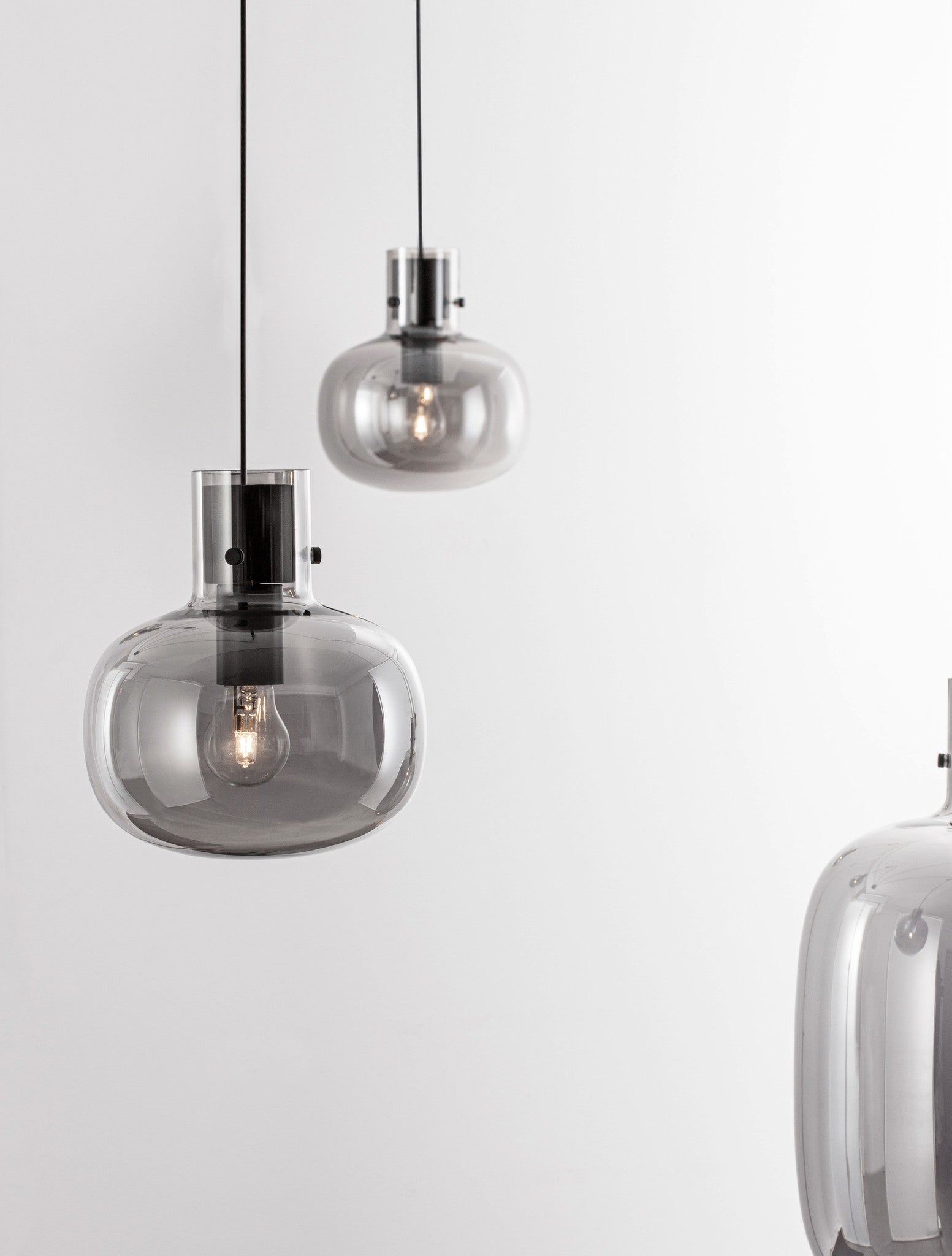 Hanglamp Cinzia Gerookt glas 9236540, zwart