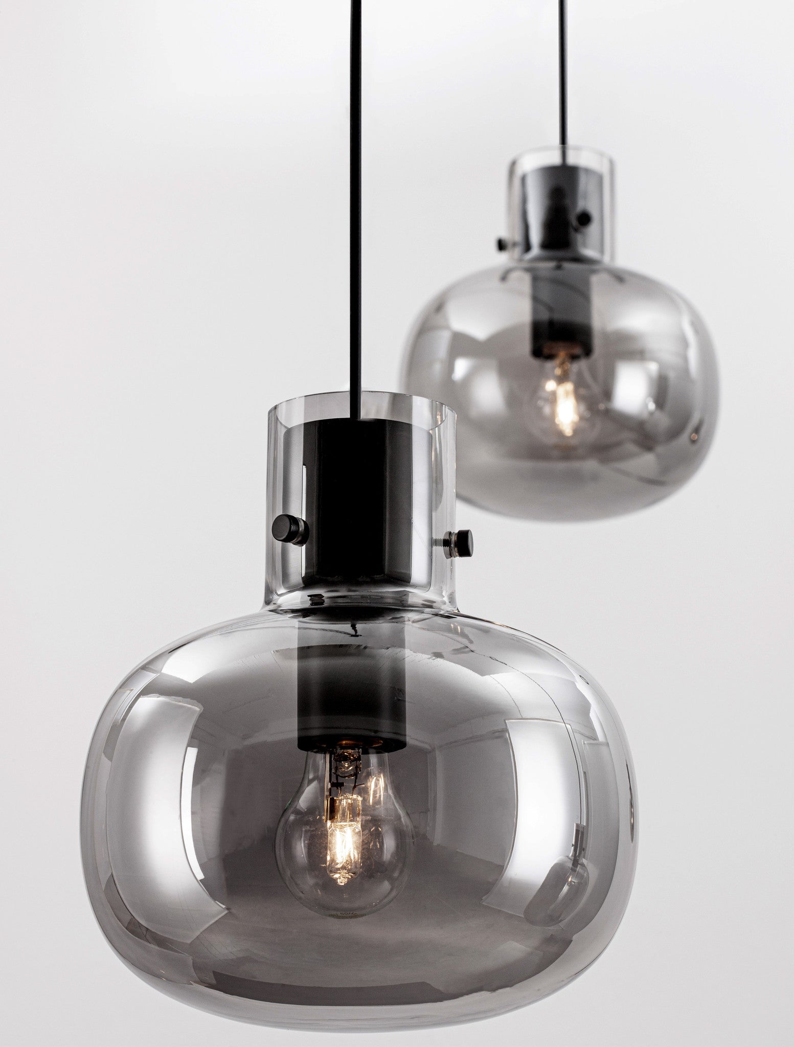 Hanglamp Cinzia Gerookt glas 9236540, zwart