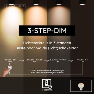 MR16 - Ampoule LED - Ø 5 cm - LED 3 StepDim - GU10 - 1x5W 2700K - Blanc