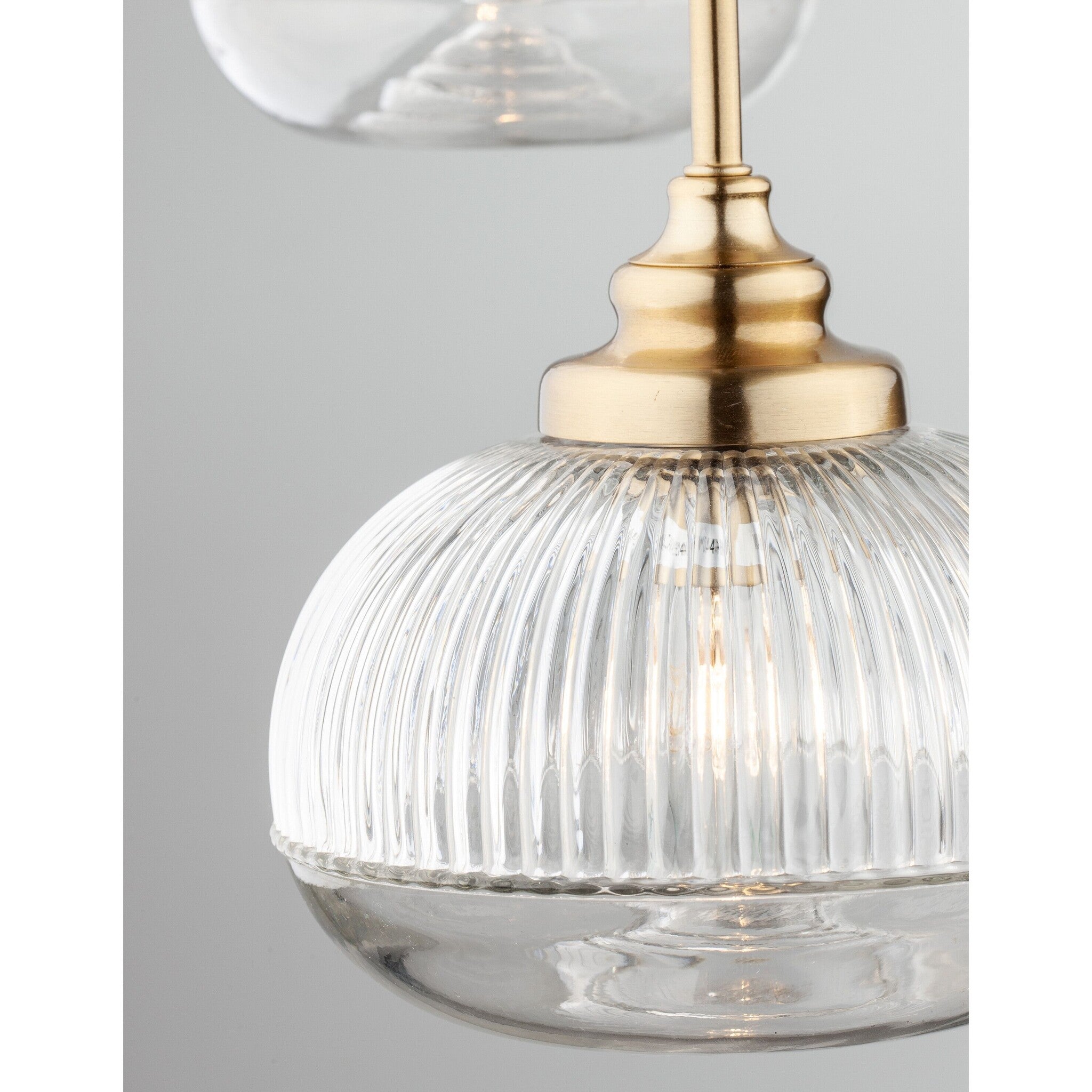 Suspension Mond / verre clair -3 x E14, doré