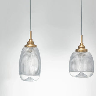 Suspension Mond / verre clair -3 x E14, doré