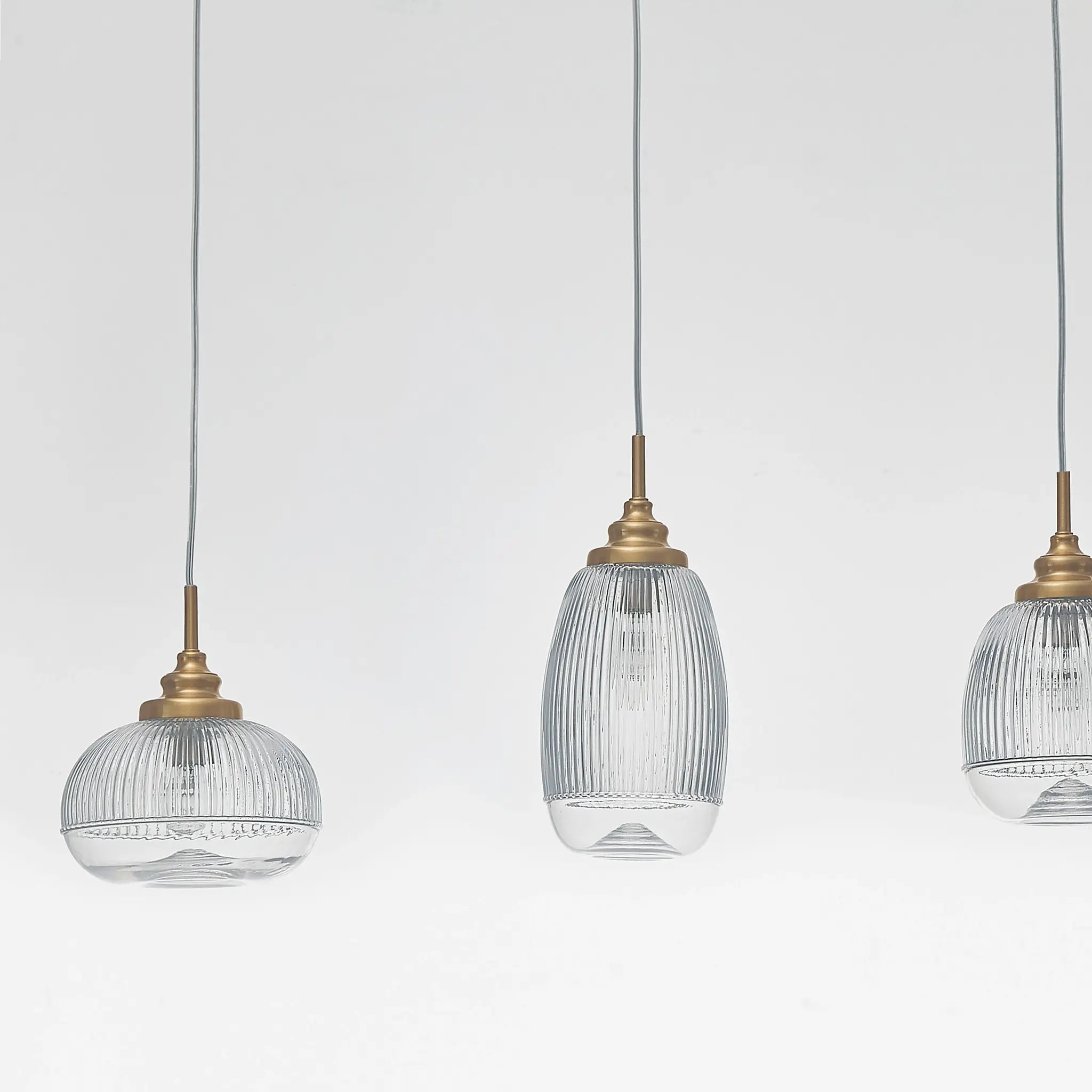 Hanglamp Mond / helder glas -3 x E14, goud