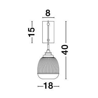 Wandlamp Mond wandamp / helder glas E14, goud