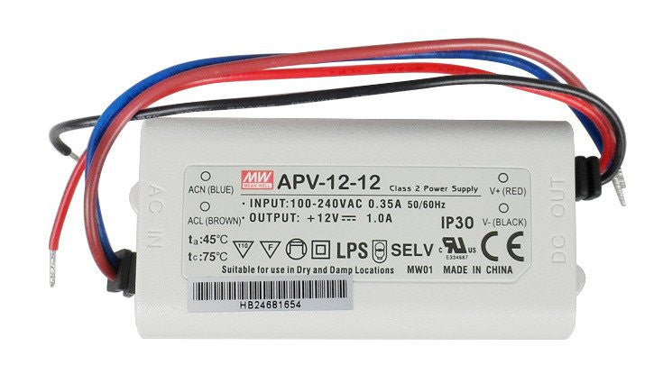 Alimentation LED Mean Well APV-12-12 12 W 12 V