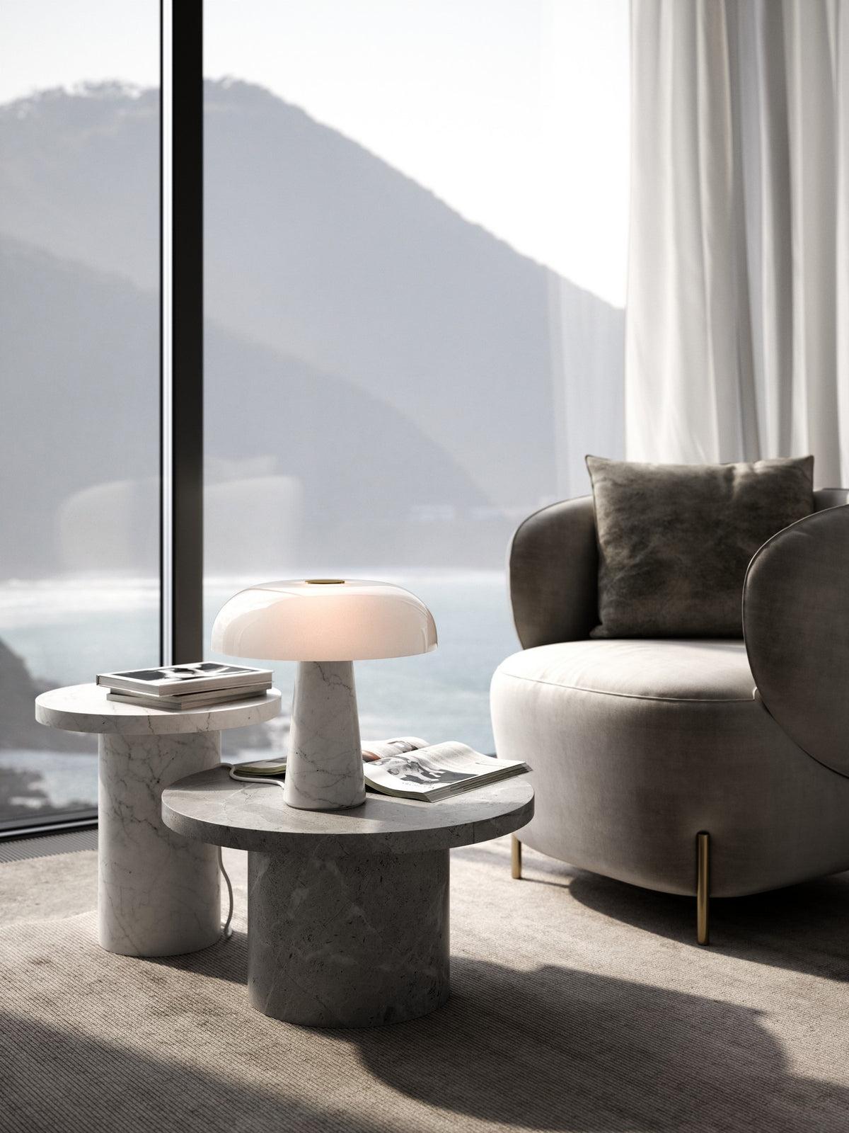 Design for The People Glossy table lamp opal white