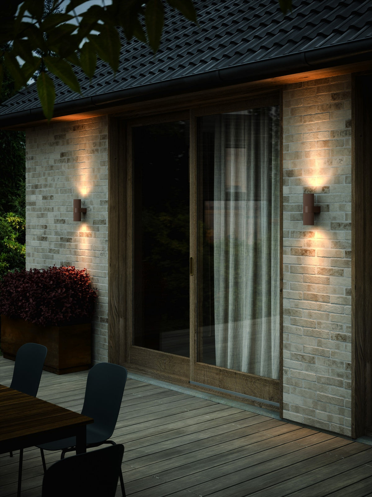 Nordlux Kyklop Ripple wall light rust brown