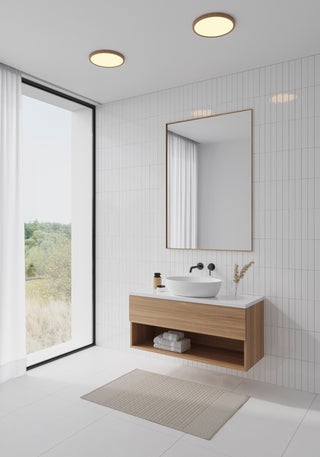 Nordlux Oja 29 ceiling light IP54 2700K dimmable wood look