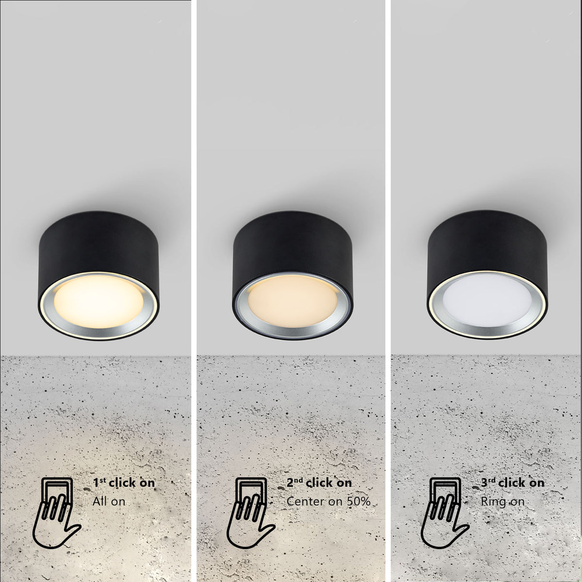 Nordlux Landon 8 surface-mounted spot black