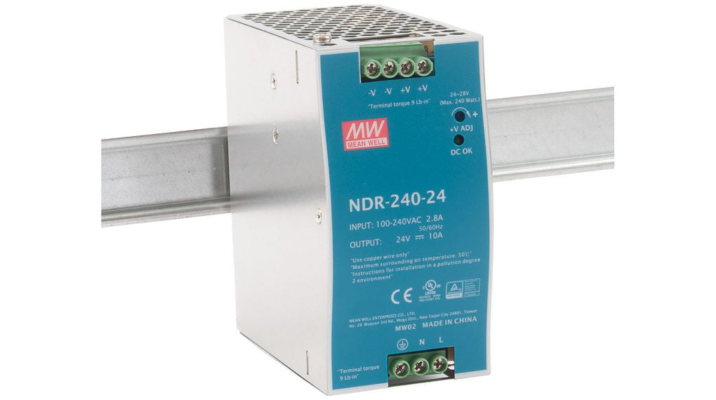 Alimentation LED rail DIN Mean Well NDR-240-24 240 W 24 V