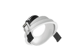 Fido 108 is an adjustable downlight with 800Lm, 3000K, CRI 93, 10.3W. Beam angle 80°, Triac dimmable, finish White/White, IP20.