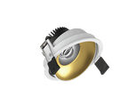Fido 108 is an adjustable downlight with 800Lm, 4000K, CRI 93, 10.1W. Beam angle 40°, Triac dimmable, finish White/Gold, IP20.