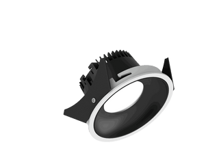Fido 98 is een downlight met 800Lm, 2200-3000K, CRI 93, 10,3W. Bundelhoek 80°, Triac-dimbaar, afwerking White/Black, IP44/IP20.