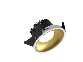 Fido 98 is een downlight met 800Lm, 2700K, CRI 93, 10,5W. Bundelhoek 80°, Triac-dimbaar, afwerking White/Gold, IP44/IP20.
