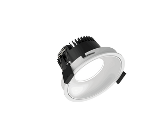 Fido 98 is a downlight with 800Lm, 2700K, CRI 93, 10.5W. Beam angle 80°, Triac dimmable, finish White/White, IP44/IP20.