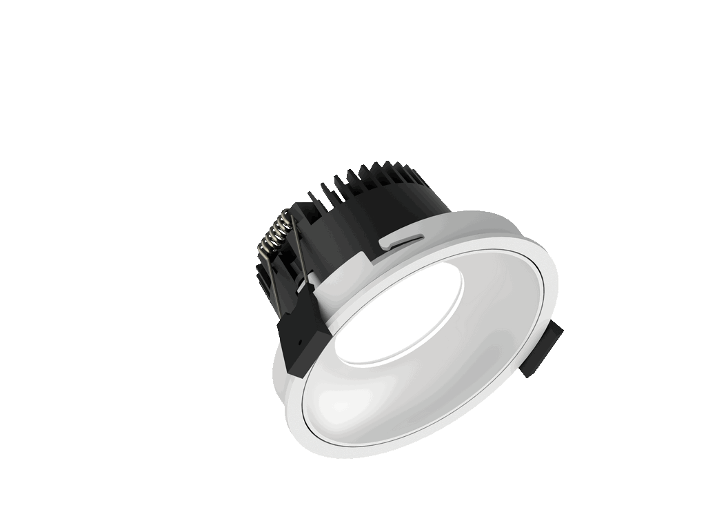 Fido 98 is a downlight with 800Lm, 2700K, CRI 93, 10.5W. Beam angle 80°, Triac dimmable, finish White/White, IP44/IP20.
