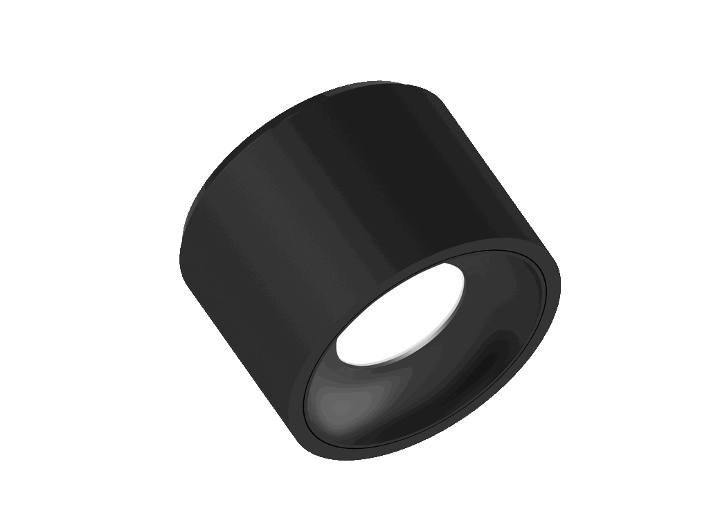 Fido 105 is een plafondarmatuur met 800Lm, 3000K, CRI 93, 10,3W. Bundelhoek 80°, Triac-dimbaar, afwerking Black/Black, IP20.