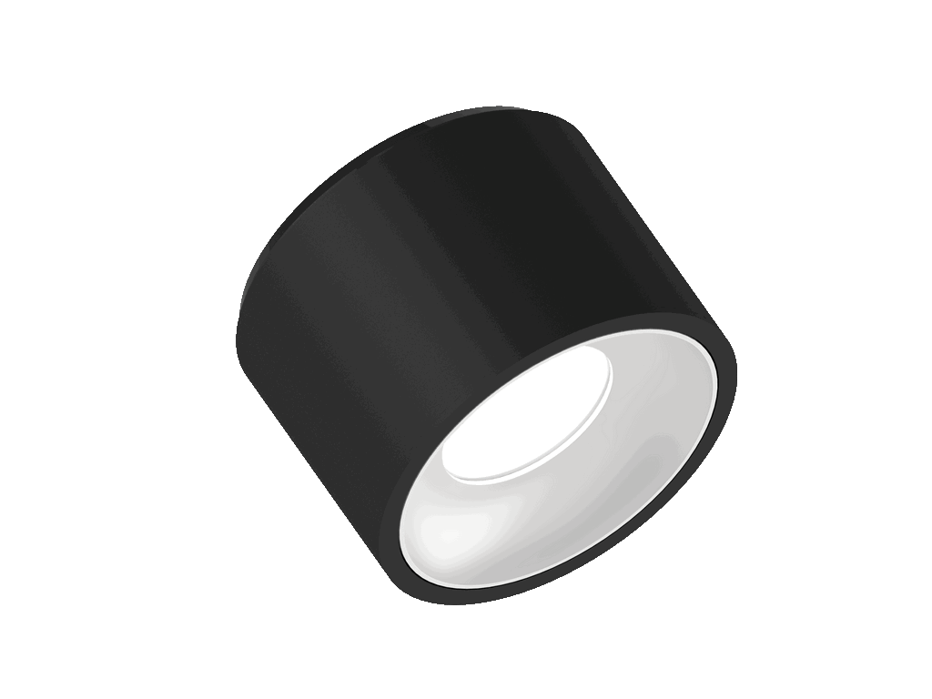 Fido 105 is een plafondarmatuur met 800Lm, 4000K, CRI 93, 10,1W. Bundelhoek 80°, Triac-dimbaar, afwerking Black/White, IP20.