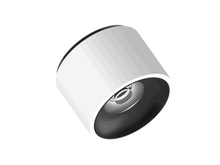 Fido 105 is een plafondarmatuur met 800Lm, 2200-3000K, CRI 93, 10,3W. Bundelhoek 40°, Triac-dimbaar, afwerking White/Black, IP20.