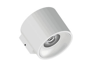 Fido WL 105 is a wall luminaire with 800Lm, 2200-3000K, CRI 93, 10.3W. Beam angle 40°, Triac dimmable, finish White/White, IP20.